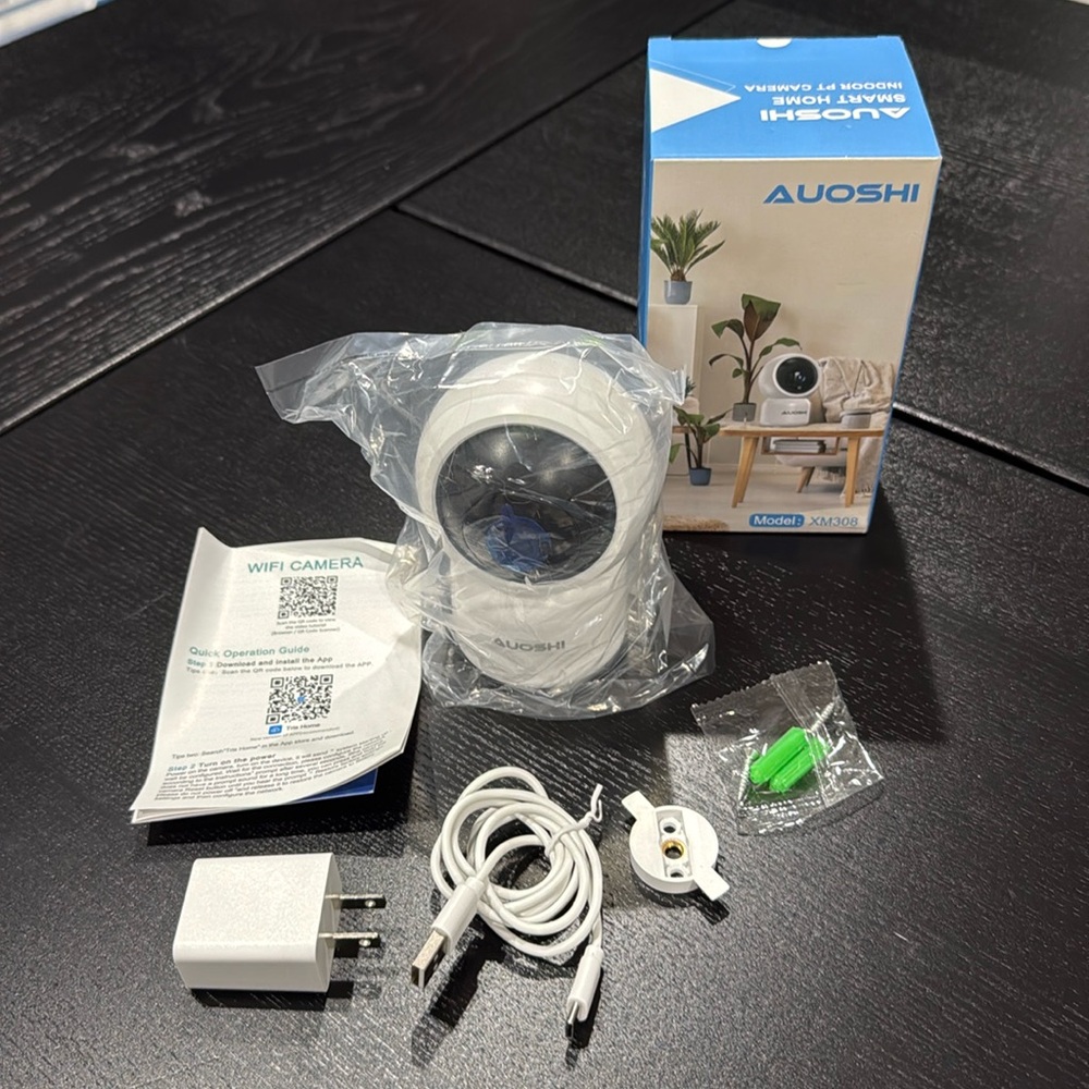 AUOSHI Video Baby Monitor w Camera & Audio 360-Degree Smart WiFi Security Camera